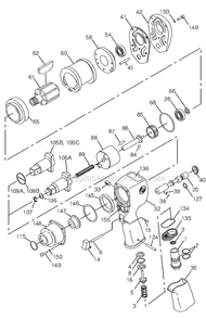 Page A Diagram and Parts List for CP6760RSR T025310 Chicago Pneumatic Wrench